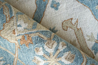 Nell Ivory/ Light Blue Motif Luxury Area Rug