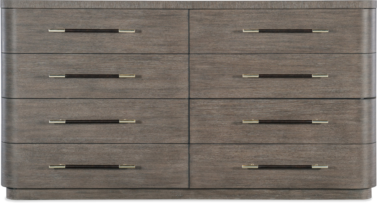 Reyeh Dark Wood Modern 8 Drawer Dresser