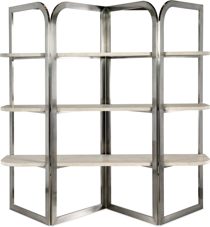 Reyeh Light Wood & Pewter Modern Etagere