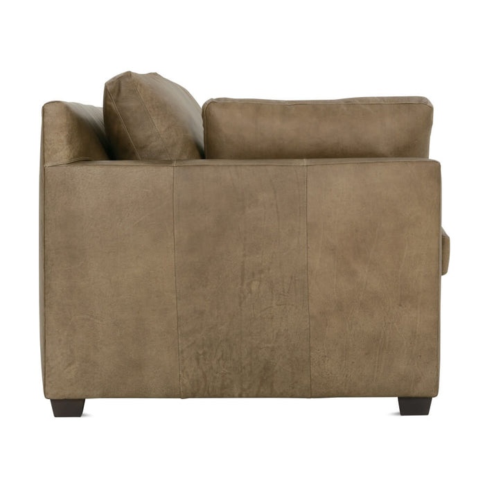 Decker 88" Mushroom Leather Down Sofa