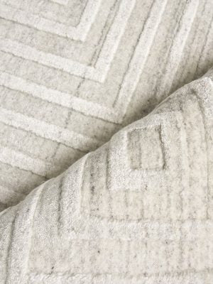 Cleo Modern Ivory Box Patterned Area Rug - Elegance Collection