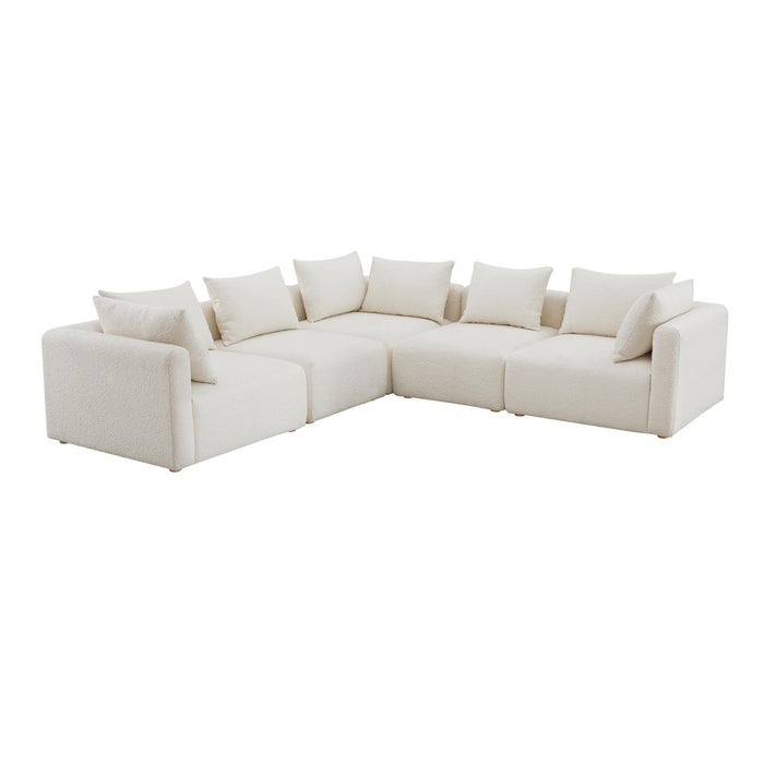 Karsyn Cream Boucle 5-Piece Modular L-Sectional