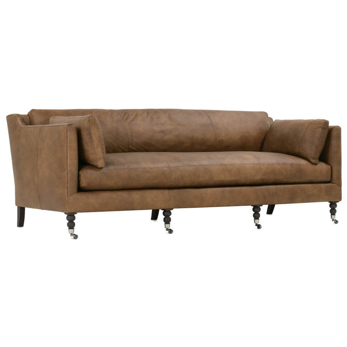 Blaise 90" Cocoa Leather Cloud Sofa