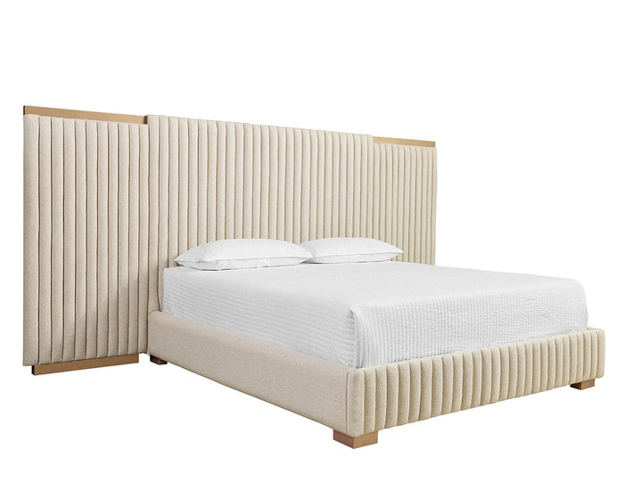 Tarrant Oatmeal & Gold King Bed