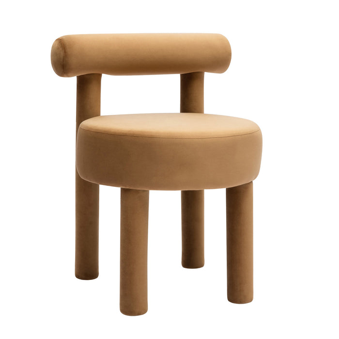 Cameila Cognac Velvet Dining Chair - Luxury Living Collection