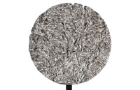 Cosmic Medium Silver Leaf Cast Root Disk With Stand