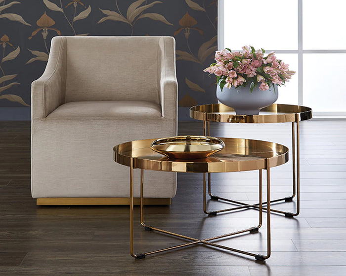 Zane Prosecco Wheeled Lounge/Dining Chair (Set of 6)