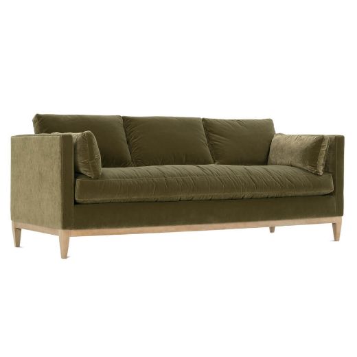 Aura Olive Velvet Sofa