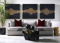 Wyn Cast Root Black & Gold Leaf Coffee Table