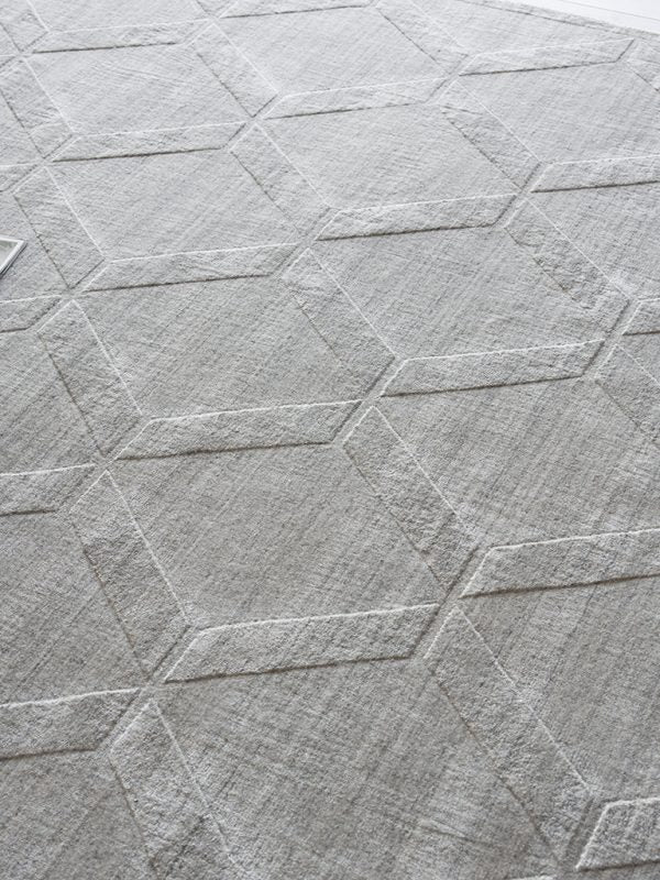 Cleo Modern High/Low Light Silver Area Rug - Elegance Collection