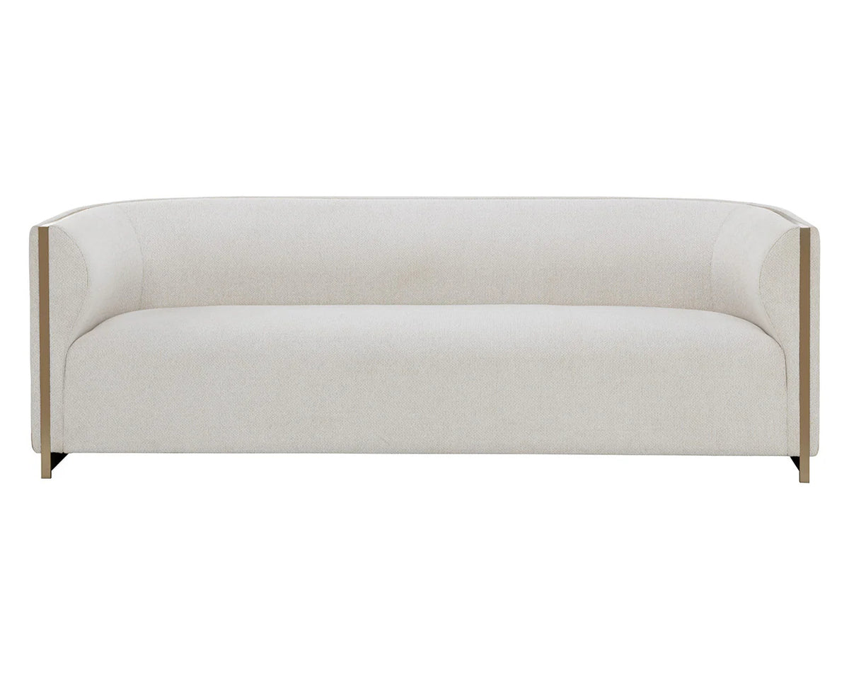 Larron 95" Performance Fabric & Gold Sofa
