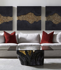 Wyn Cast Root Black & Gold Leaf Coffee Table