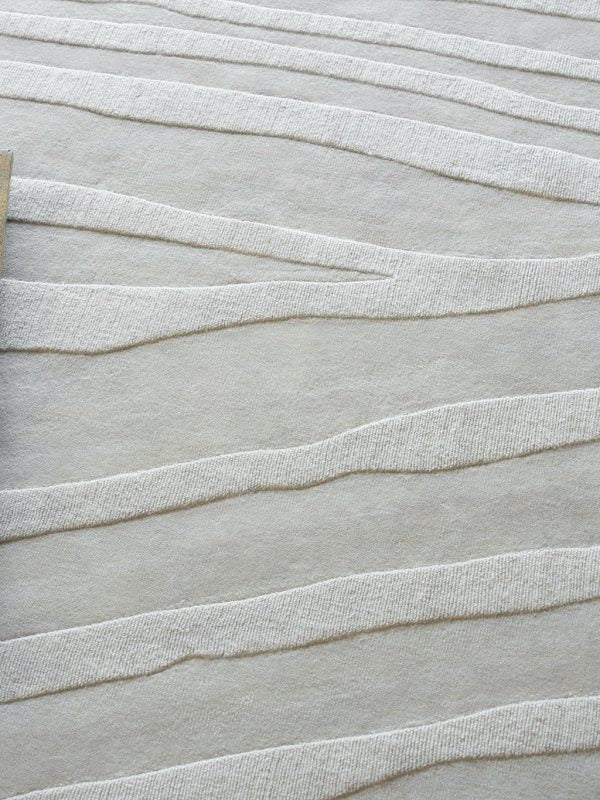 Poem Modern Light Silver Patterned Area Rug - Elegance Collection