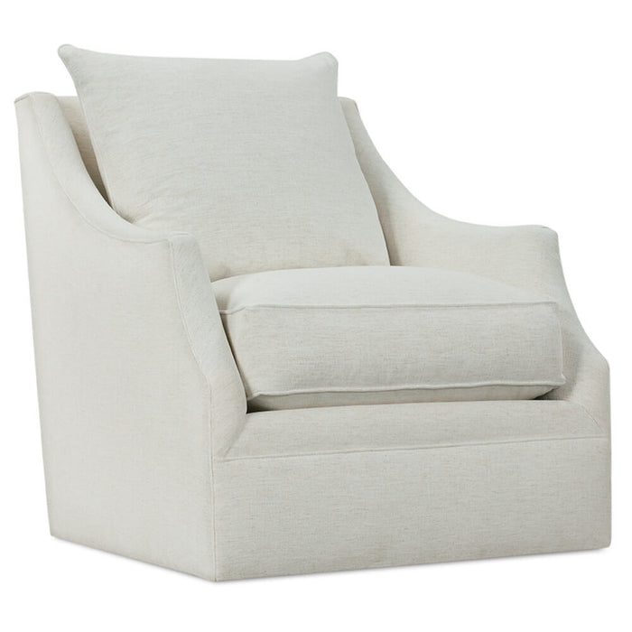 Austri Snow Chenille Swivel Glider Accent Chair