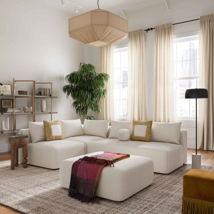 Karsyn Cream Boucle 4-Piece Modular Chaise Sectional