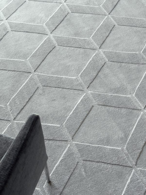 Nell Modern Light Silver Patterned Area Rug - Elegance Collection