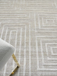 Cleo Modern Beige Geometric Patterned Area Rug - Elegance Collection