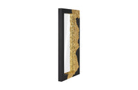 Mars Large Rectangular Black & Gold Leaf Wall Mirror