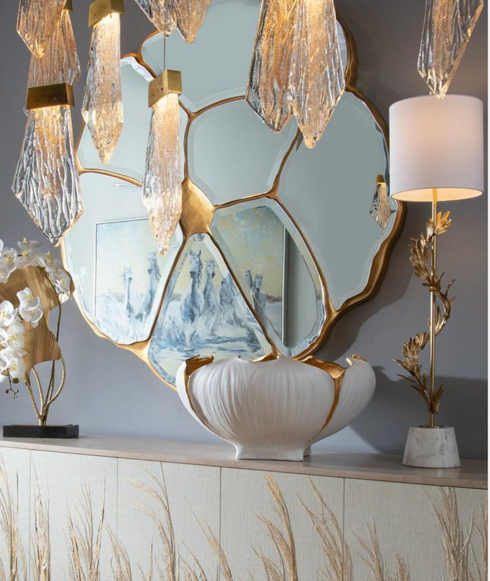 White Orchids With Gold Leaves