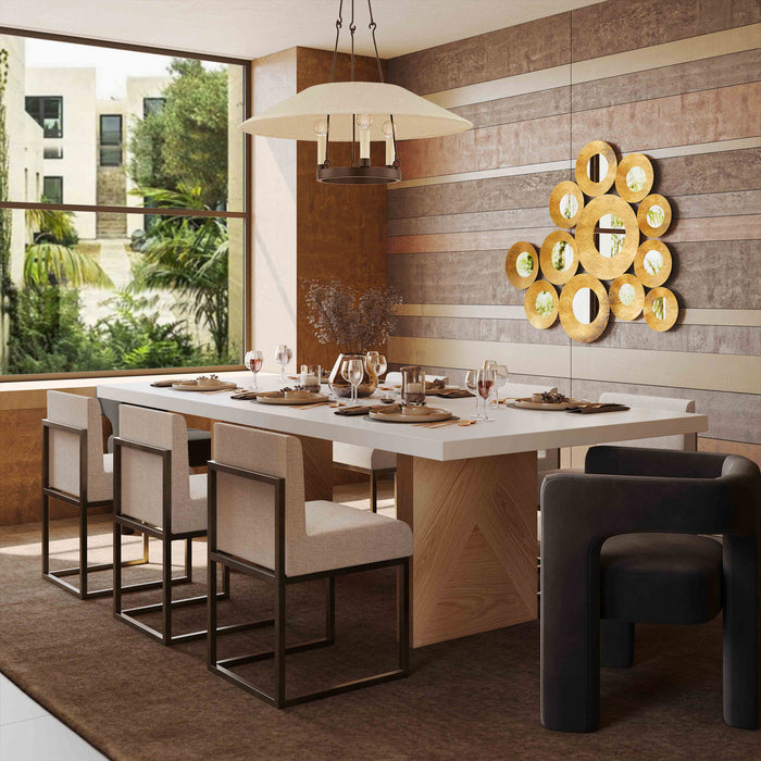 Jahmir White Gloss and Natural Ash 92" Rectangular Dining Table