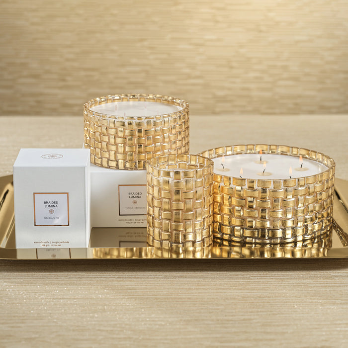 Braided Lumina Siberian Fir Scented Candle - 6 Wick (Set of 4)