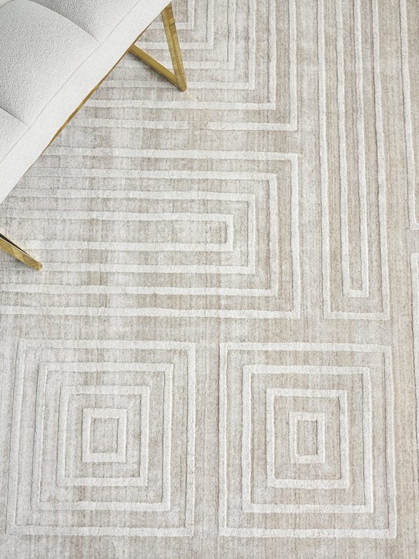Cleo Modern Beige Geometric Patterned Area Rug - Elegance Collection