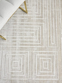 Cleo Modern Beige Geometric Patterned Area Rug - Elegance Collection