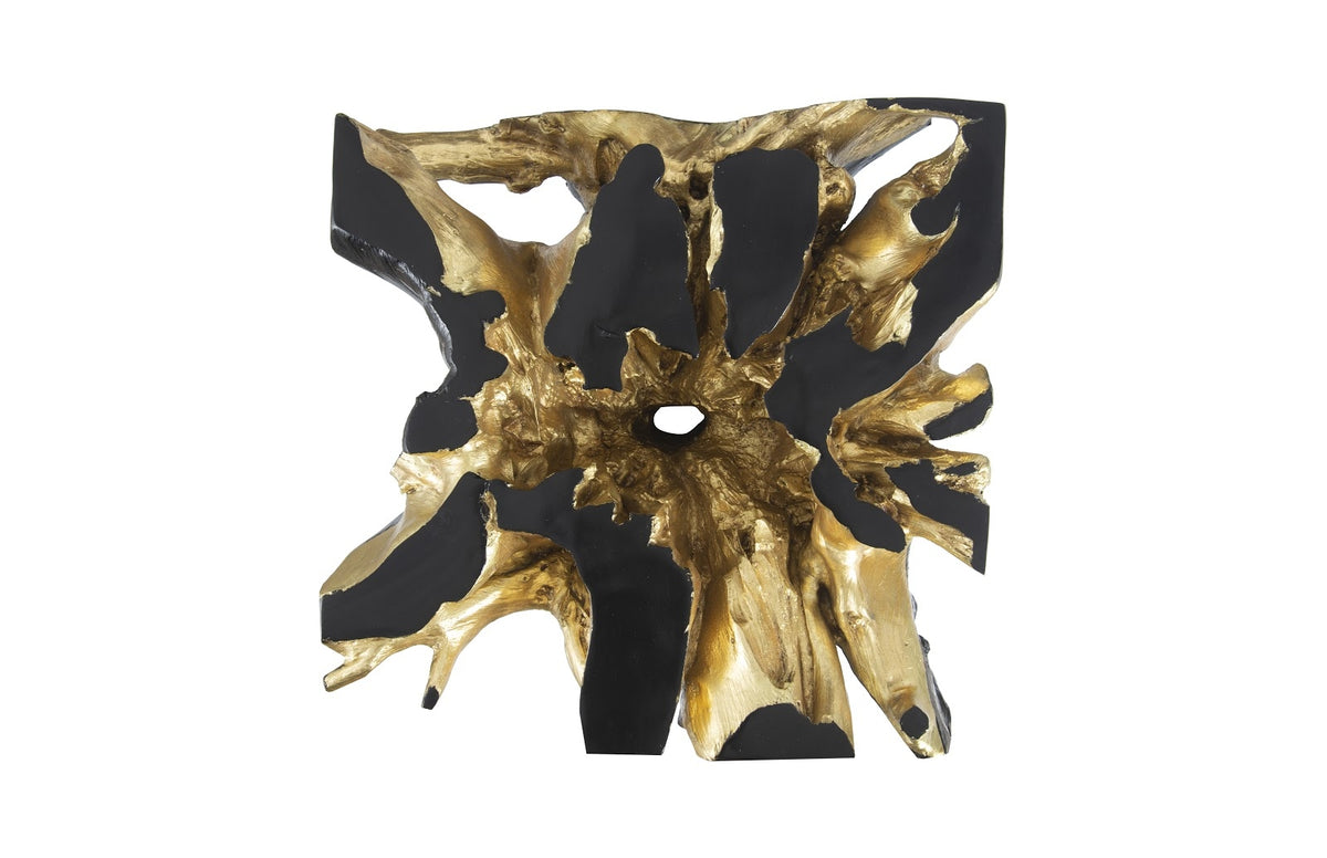 Wyn Cast Root Black & Gold Leaf Coffee Table