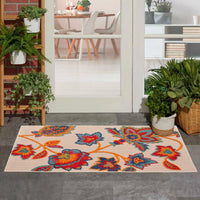 Annitra Indoor/Outdoor Multicolored Floral Area Rug - Elegance Collection