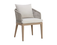 Nicolette Indoor/Outdoor White 55" Dining Table & Outdoor Capri Brown Teak Dining Chairs (Set of 4)