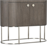 Reyeh Dark Wood Modern Oval Nightstand