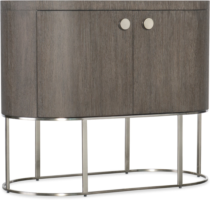 Reyeh Dark Wood Modern Oval Nightstand