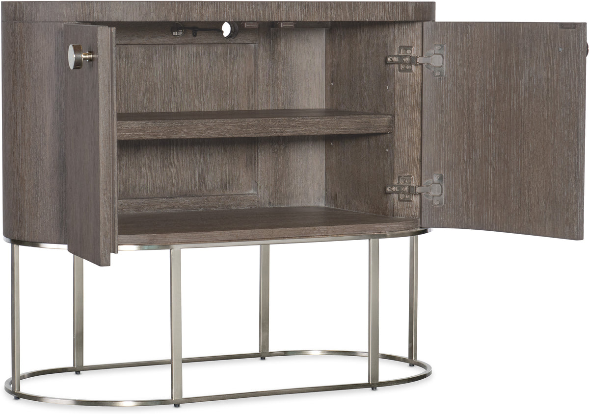 Reyeh Dark Wood Modern Oval Nightstand
