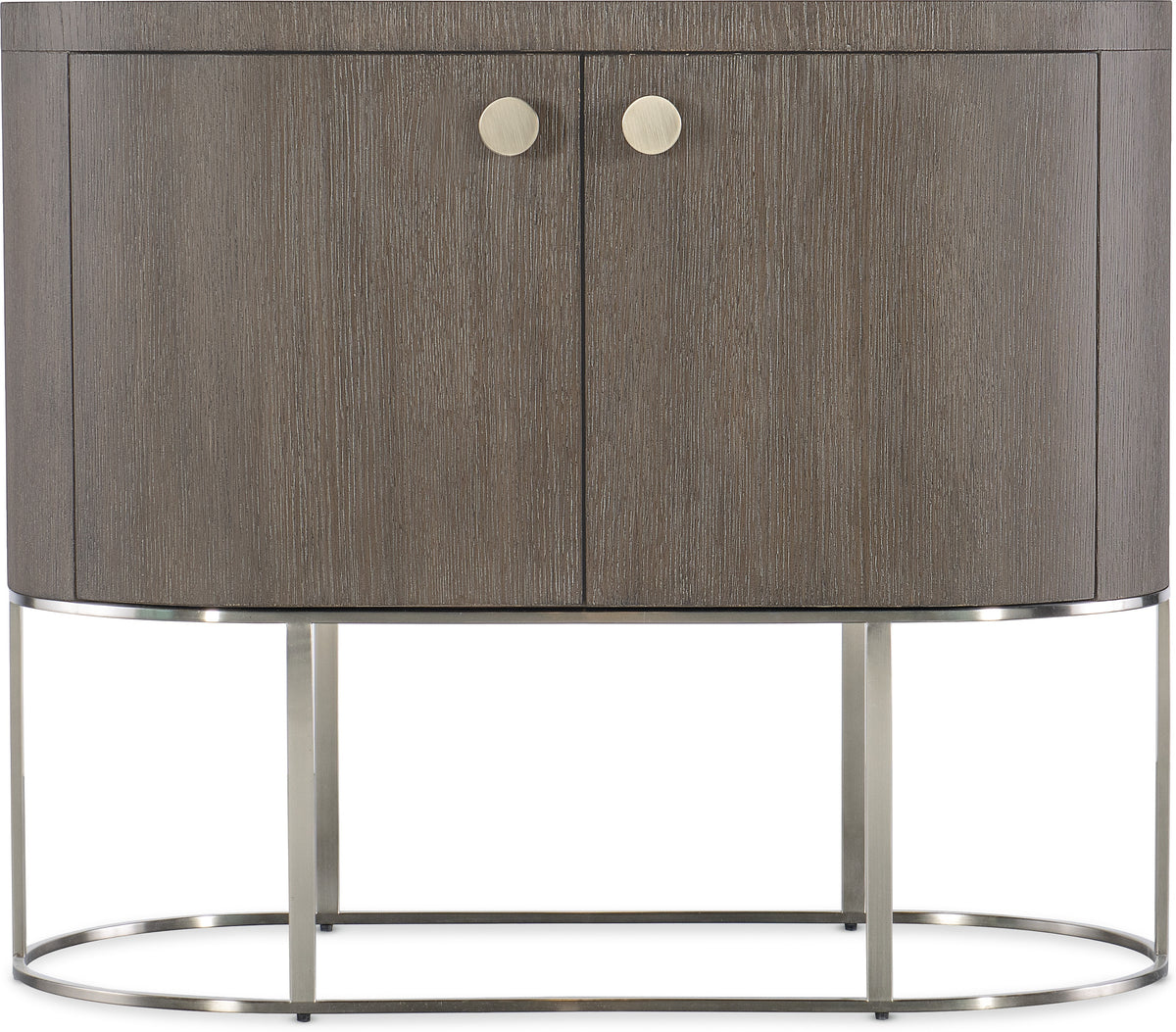 Reyeh Dark Wood Modern Oval Nightstand