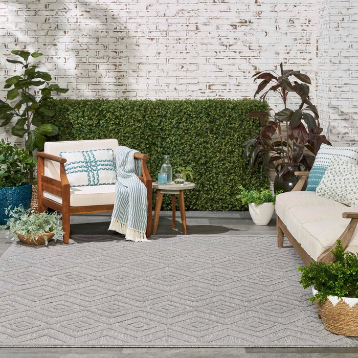 Aericka Indoor/Outdoor Silver & Grey Area Rug - Elegance Collection