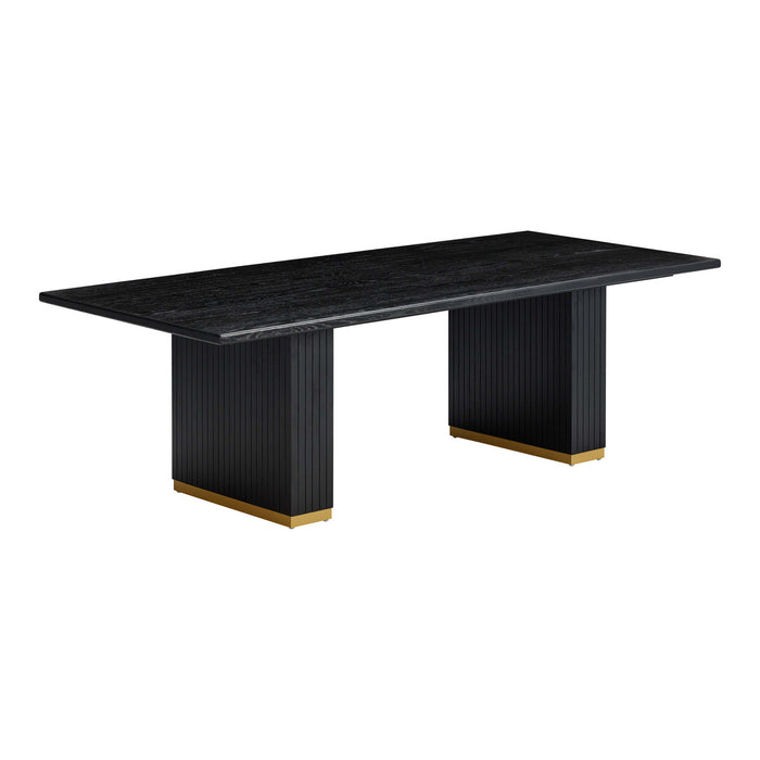 Davion 96" Black Oak Rectangular Dining Table - Luxury Living Collection