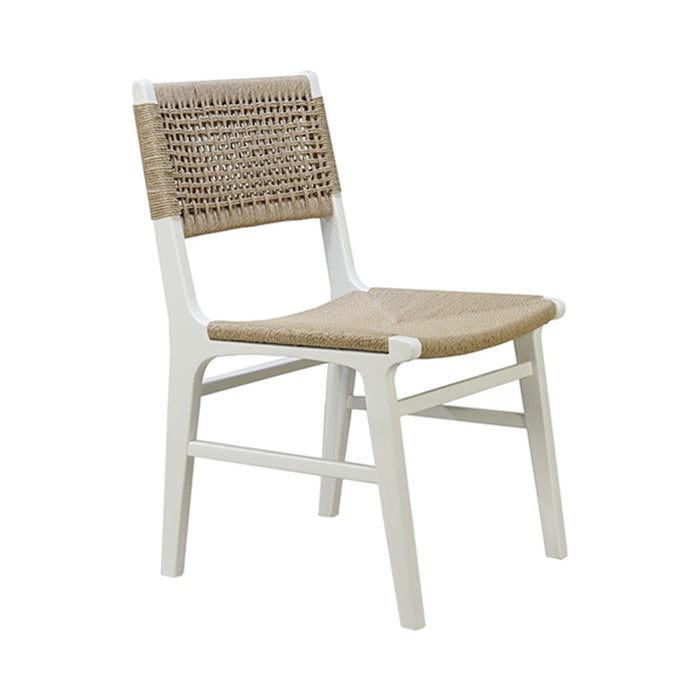 Charlotte White & Woven Dining Chair