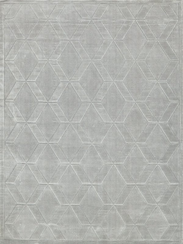 Nell Modern Light Silver Patterned Area Rug - Elegance Collection