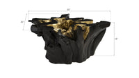Wyn Cast Root Black & Gold Leaf Coffee Table