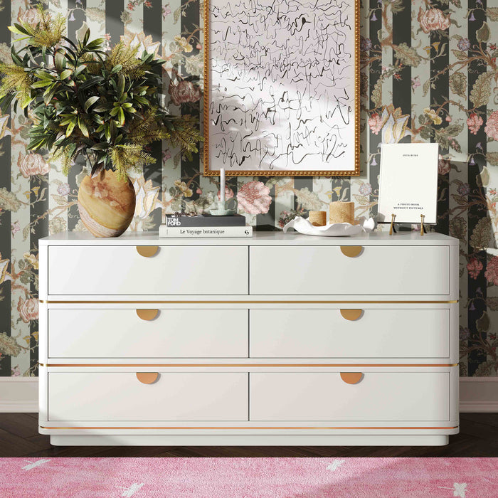Kace Cream 6 Drawer Dresser - Luxury Living Collection