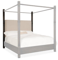 Nolita Black Sand Upholstered Poster Bed With Canopy