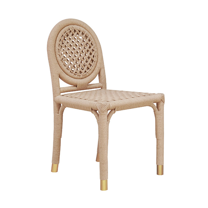 Colette Wrapped Rope & Gold Dining Chair