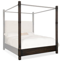 Nolita Black Sand Upholstered Poster Bed With Canopy
