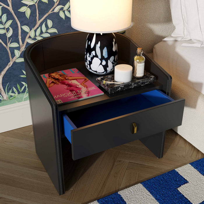 Alie Black Lacquer Nightstand - Luxury Living Collection