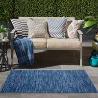 Ainslee Indoor/Outdoor Navy Blue Area Rug - Elegance Collection