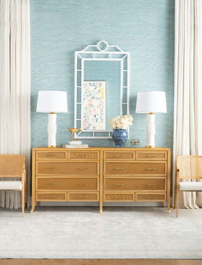 Saanvi 74" Natural & Camel 12 Drawer Dresser