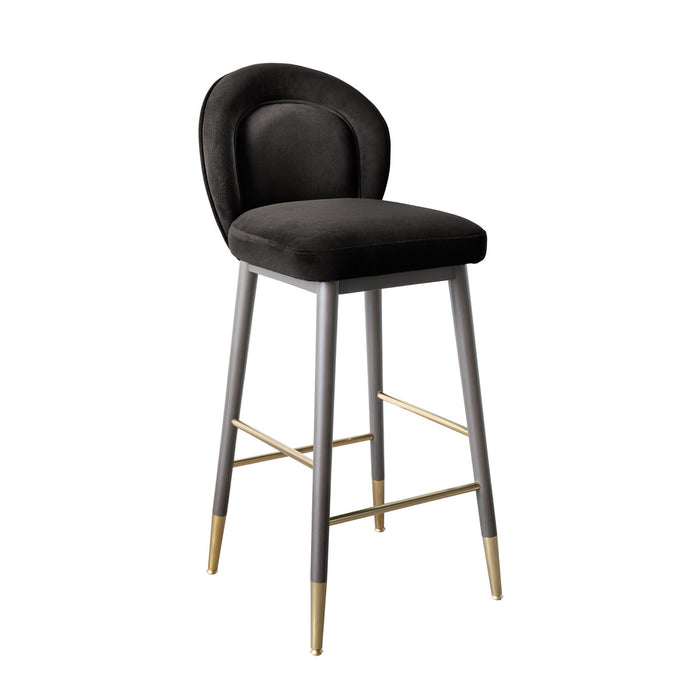 Elouise Grey Velvet Bar Stool - Luxury Living Collection