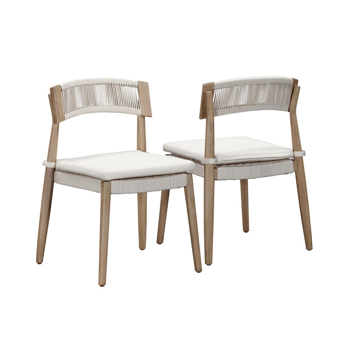 Spirah Cream Outdoor Dining Chair - Set of 2