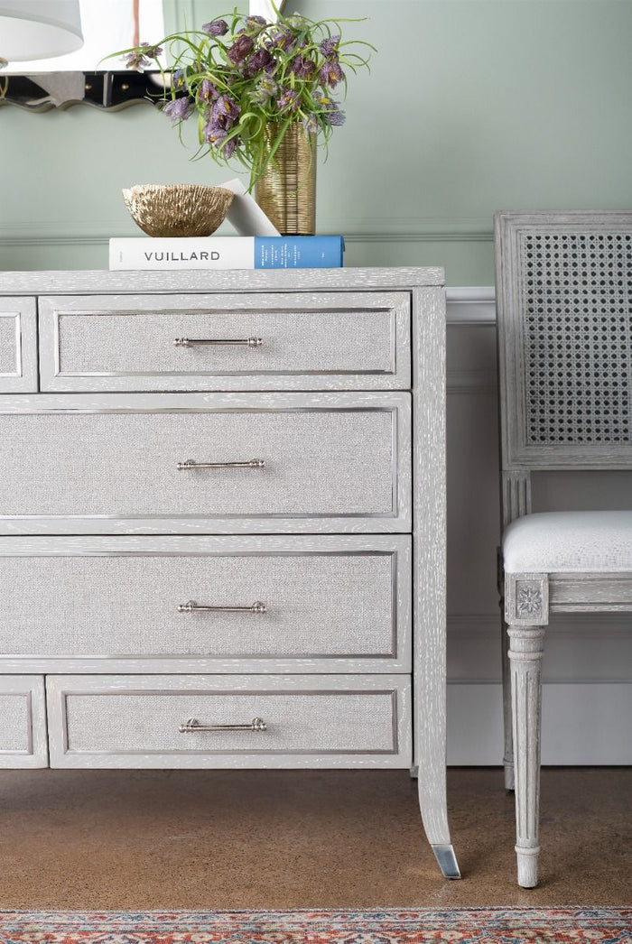 Saanvi 44" Soft Grey 6 Drawer Dresser