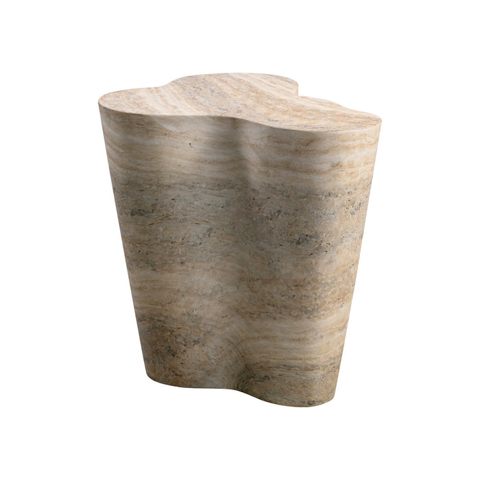 Kruz Faux Travertine Tall Side Table